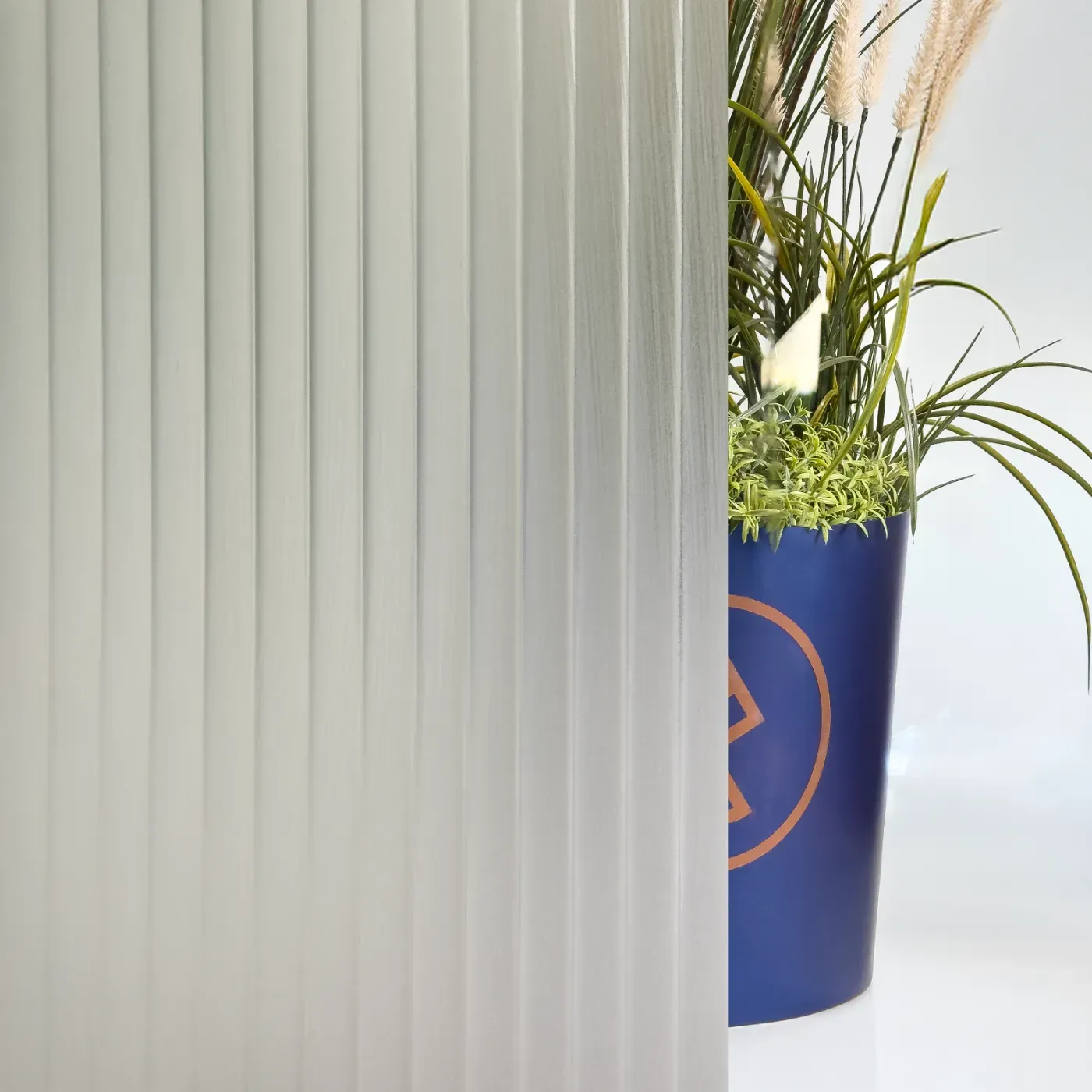 12mm Reeded Glass Film (Frosted Silver) glass film