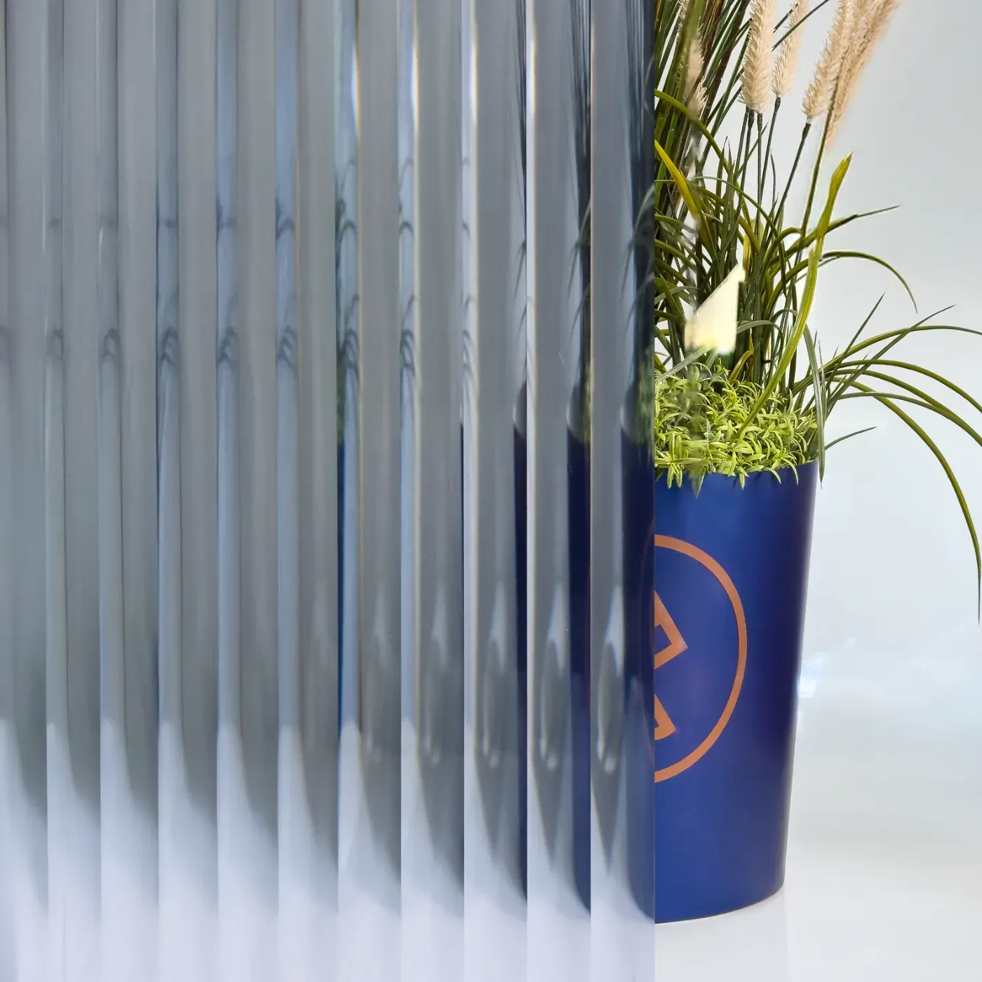 15mm Reeded Glass Film (Clear Blue) glass film