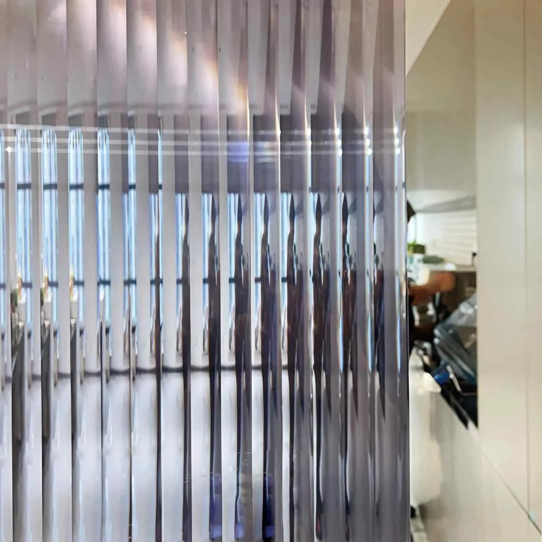 15mm Reeded Glass Film (Clear Blue) glass film, view 3