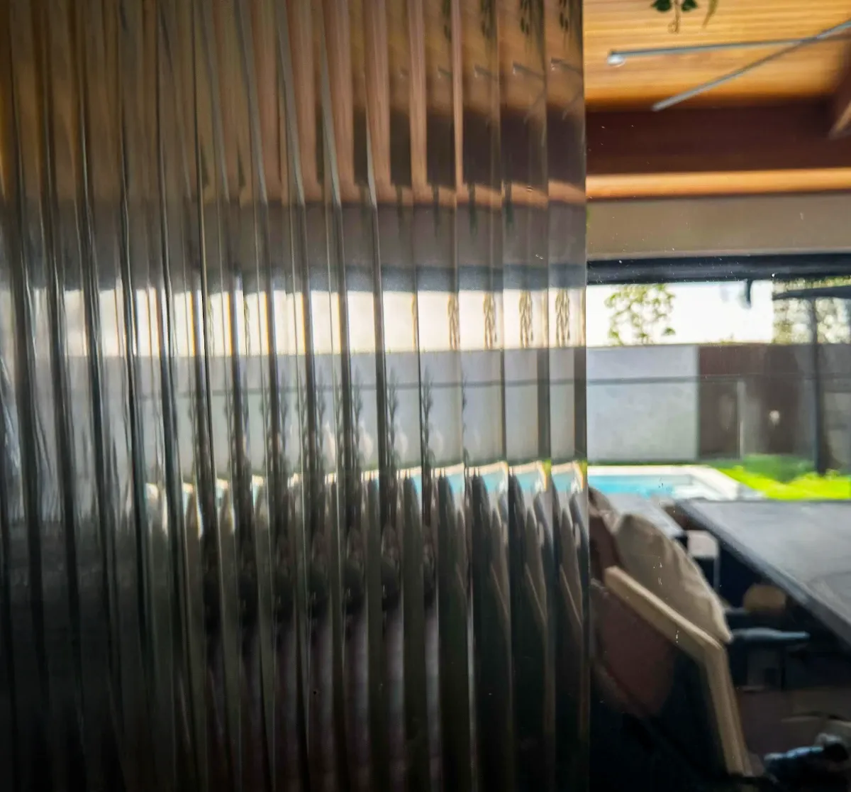 15mm Reeded Glass Film (Clear Smokey Grey/Black) glass film, view 2