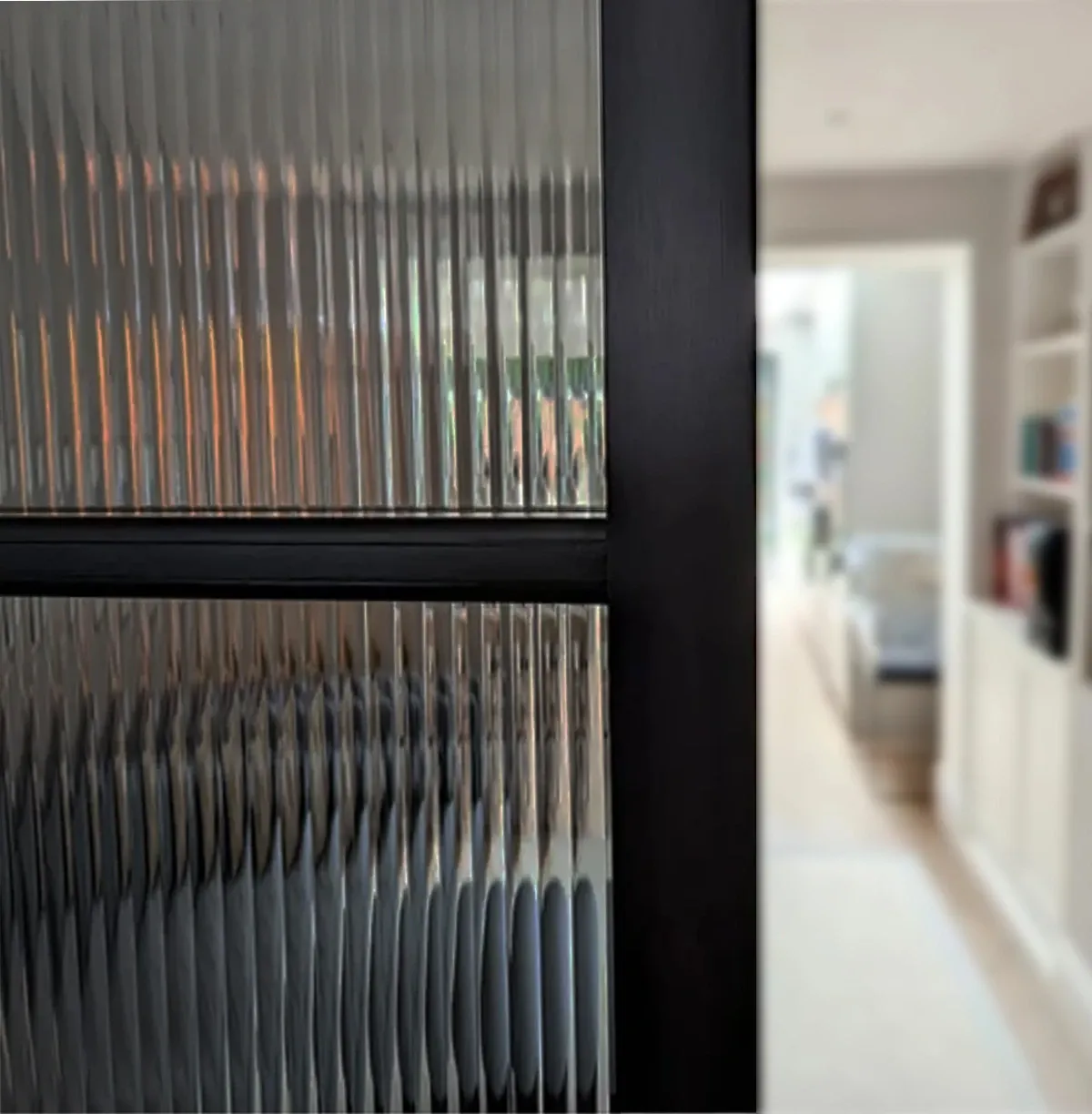15mm Reeded Glass Film (Clear Smokey Grey/Black) glass film, view 3