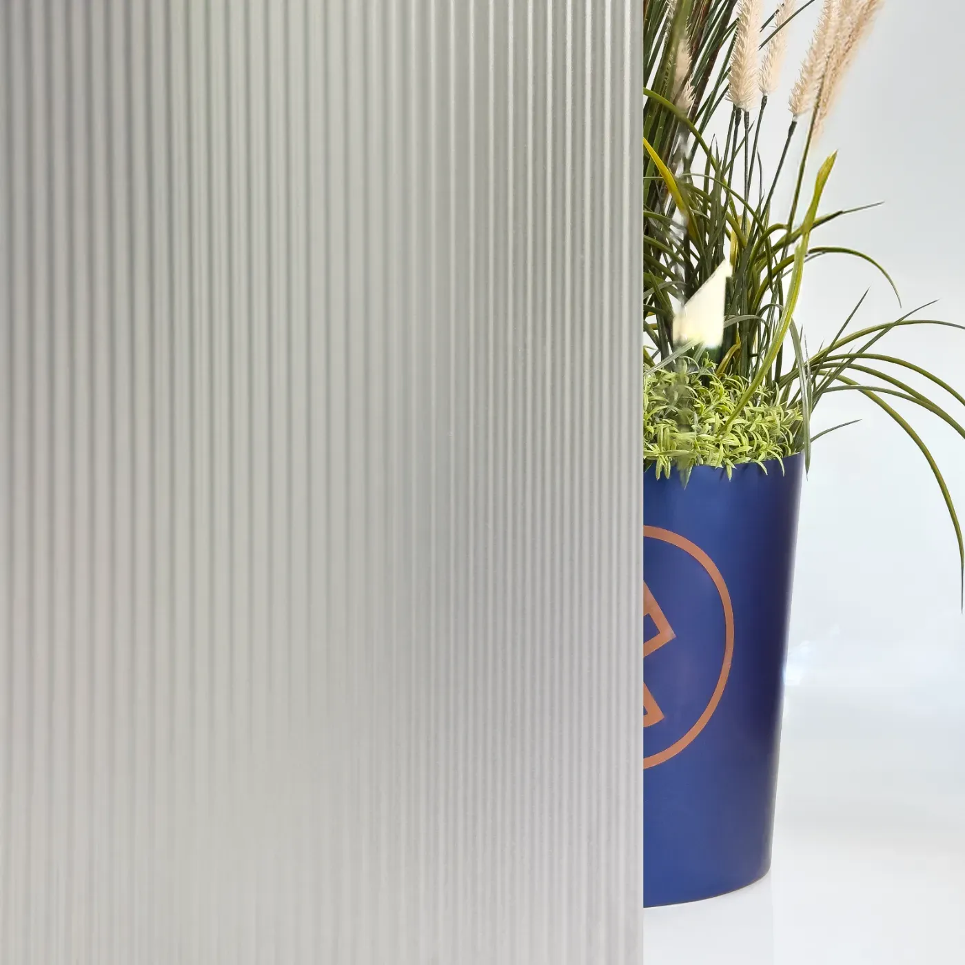 6mm Reeded Glass Film (Frosted Steel) glass film