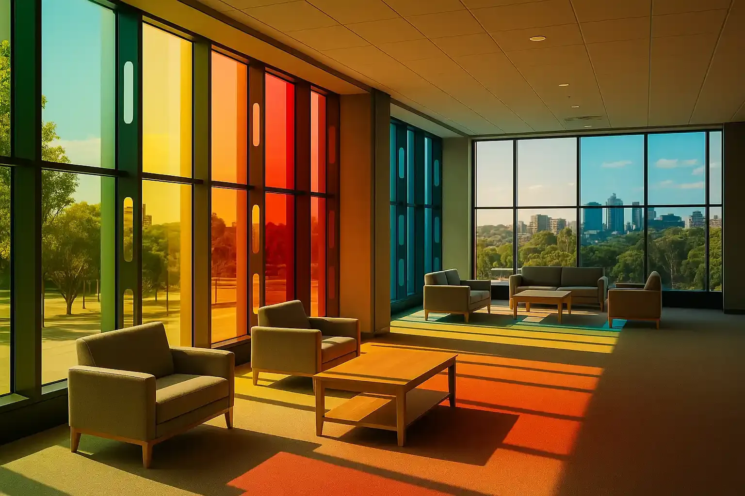 Green Transparent Window Film glass film, view 3